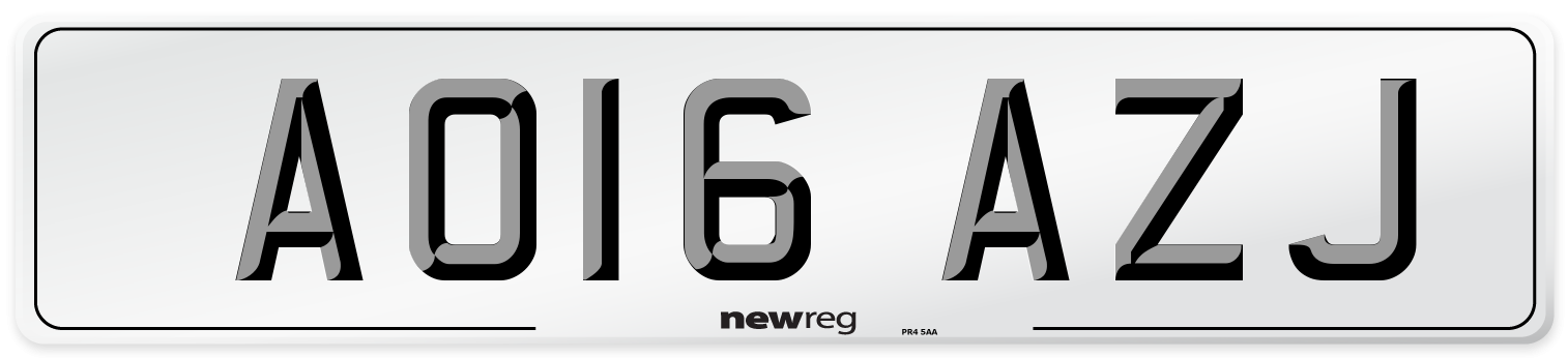 AO16 AZJ Number Plate from New Reg